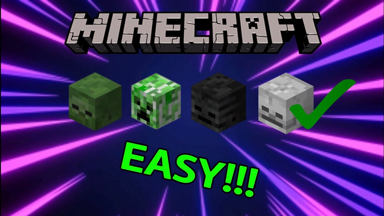 How To Get Mob Heads Works On Every Minecraft Version - YouTube