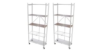 Origami 2pack of 5Tier Pantry Racks with Wooden Shelves