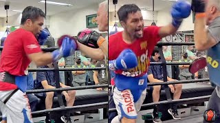 LIGHTNING FAST! MANNY PACQUIAO FLASHES VINTAGE SPEED ON MITTS TRAINING FOR ERROL SPENCE JR
