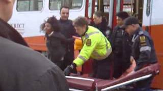 When you're crazy enough to not pay the TTC fare, you're hauled away on a stretcher... in handcuffs