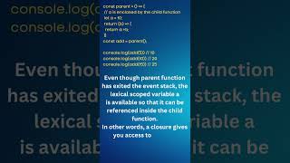 JavaScript Closures #javascript #shorts #react #viral #ui