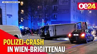 Polizei-Crash bei Verfolgungsjagd in Wien-Brigittenau