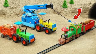 Diy tractor making mini Crane rescue Train Track | diy Planting mini Wheat Garden | HP Mini