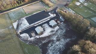 Rossdales Equine Hospital in Exning Winter Aerial Footage