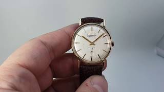 1972 1974 J.W. Benson men's 9k gold vintage watch with presentation engraving