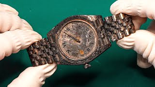 Burned Rolex Restoration 🔥 Unbelievable Before and After!