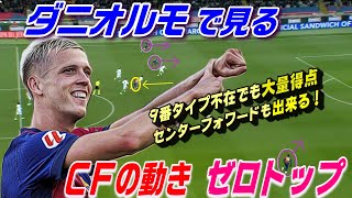 ダニオルモで見るゼロトップ・偽9番！センターフォワードの動き。