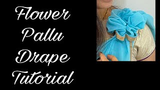 Flower Pallu drape| How to make flower bow with pallu| Different pallu look| make flower with saree