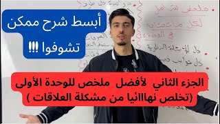 أفضل ملخص ممكن تشوفوا في الوحدة 1(الجزء 2)