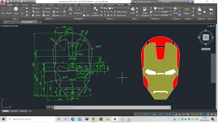 AutoCAD 2D Practice - Iron Man Helmet #011