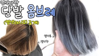 단발머리도 옴브레염색 할 수 있습니다. [단발염색 옴브레 염색레시피 ombre shot asian hair]