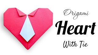 How to Make a Paper Heart with Tie - Easy Origami T-Shirt