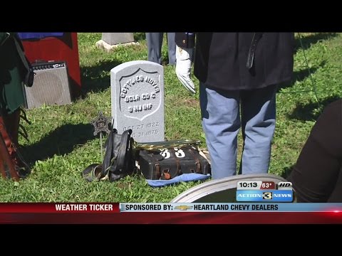 Military headstone dedicated for Civil War veteran in Omaha cemetery Military headstone dedicated for Civil War veteran in Omaha cemetery