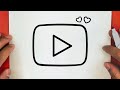 كيف ترسم شعار يوتيوب خطوة بخطوة / رسم سهل / تعليم الرسم للمبتدئين / youtube logo drawing