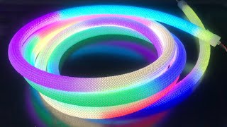 Braided Addressable RGBW LED Neon Flex Rope Light - superlightingled