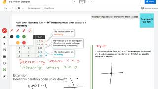 Interpret Quadratic Functions from Tables