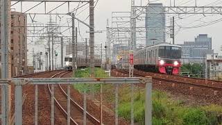 3300系3314F急行吉良吉田行にこされるも加速して追いかける!。313系J7編成区間快速武豊行尾頭橋1番線通過