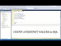 How to get COUNT of DISTINCT VALUES in SQL