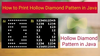 Hollow Diamond Pattern | Hollow Diamond Pattern in Java | Pattern Programs in Java | Star Patterns