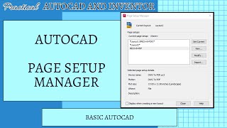 AutoCAD - The Page Setup Manager