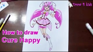 How To Draw Cure Happy from Smile Pretty Cure | D4K