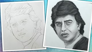 How to draw Mithun Chakraborty (മിഥുൻ ചക്രവർത്തി) | എളുപ്പമുള്ള ചാർക്കോൾ പെൻസിൽ സ്കെച്ച് ട്യൂട്ടോറിയൽ