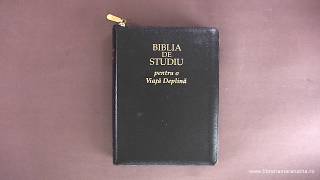 Biblia de studiu pentru o viata deplina, cu concordanta si explicatiii, fermoar auriu, neagra, index