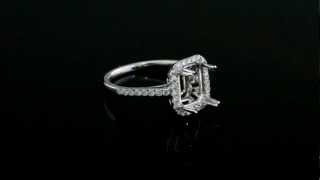 0.60 ctw Natural Round cut Halo Micro-Pave Diamonds Engagement Ring Setting 18k White Gold hal-5053