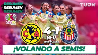 Resumen y goles | América 4(6)-(1)1 Chivas | Liga Mx Femenil - CL2024 Semis | TUDN