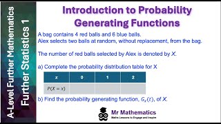 Probability Generating Functions | Mr Mathematics
