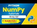 NumPy Array List | NumPy in Python Tutorial | Naresh IT