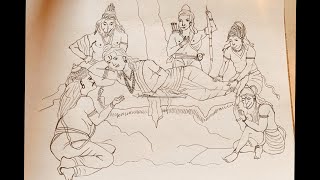 How To draw Ram Darbar Pencil Sketch Step By Step || Mythological Art || Full Tutorial || Easy Art