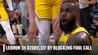 LeBron in DISBELIEF over blocking foul call in Wizards vs. Lakers, gets reversed | NBA on ESPN