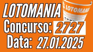 🔥 Resultado da Lotomania, Lotomania de hoje, Lotomania 27/01,