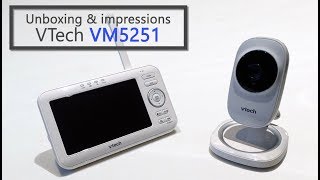 VTech VM5251 video \u0026 audio monitor unboxing \u0026 first impressions