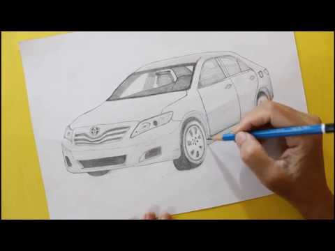 How To Draw A Car Toyota Camry For Beginners Easy Car Drawing - YouTube