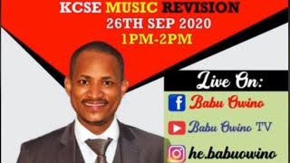 Prof Babu Owino KCSE Music Class