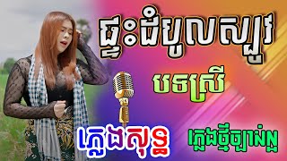 ផ្ទះដំបូលស្បូវ ភ្លេងសុទ្ធ បទស្រី - Poly Ratanak | Ptas Dombol Sbov Karaoke Plengsot | PunlorkMusic