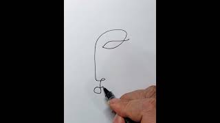 Draw a simple face with one line