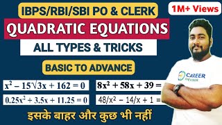 Quadratic Equations for Bank PO Shortcuts | Bank Exams 2024 Preparation | Career Definer | Kaushik