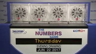 Evening Numbers Game Drawing: Thursday, June 22, 2017