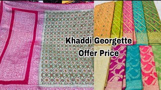 Khaddi Georgette Mina Weaving Work Super Quality