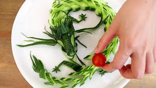 How To Make Cucumber Dragon Garnish