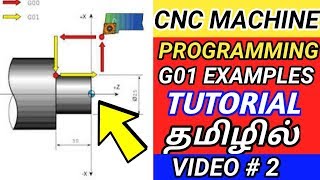 CNC Machine G01 turning part programming tutorial ! Video 2