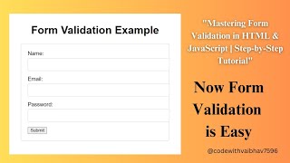 Mastering Form Validation with JavaScript, HTML, and CSS | Form Validation In HTML, CSS and JS📰