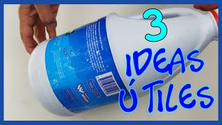 3 IDEAS PARA REUTILIZAR GALONES DE CLORO / Manualidades con reciclaje / Crafts with plastic gallons