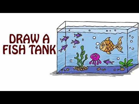 Learn How To Draw A Fish Tank | Fish Tank Drawing For Kids | Basic ...