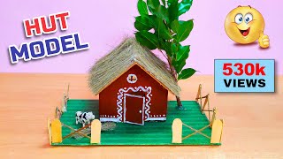 Hut Model For School Project | Kutcha House Model | CardBoard House | Best out of Waste | Easy DIY