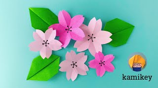 折り紙 桜の花 簡単な切り方 Origami Sakura Flower