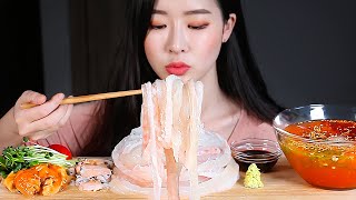 광어국수 (feat.물회) 리얼사운드먹방/RAW FLAT FISH NOODLES?! Mukbang Eating Show Flounder Cá bơn ซาชิมิ 刺身 生魚片